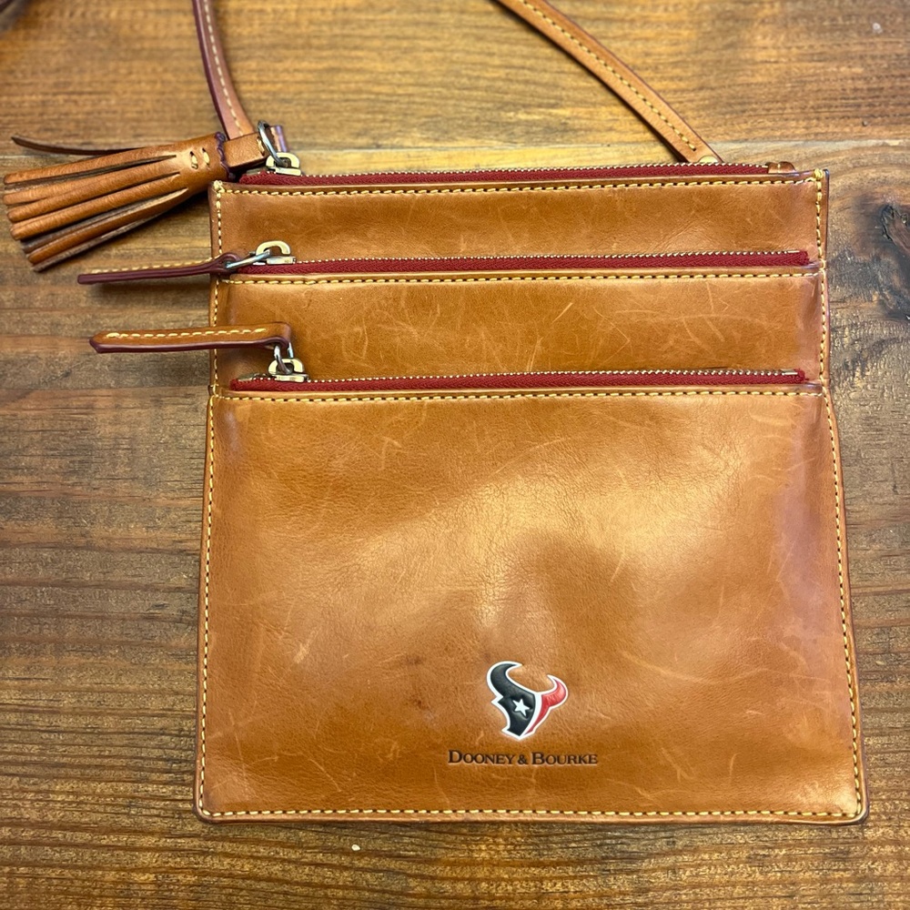 Dooney & Bourke Brown Leather Crossbody Bag - Houston Texans